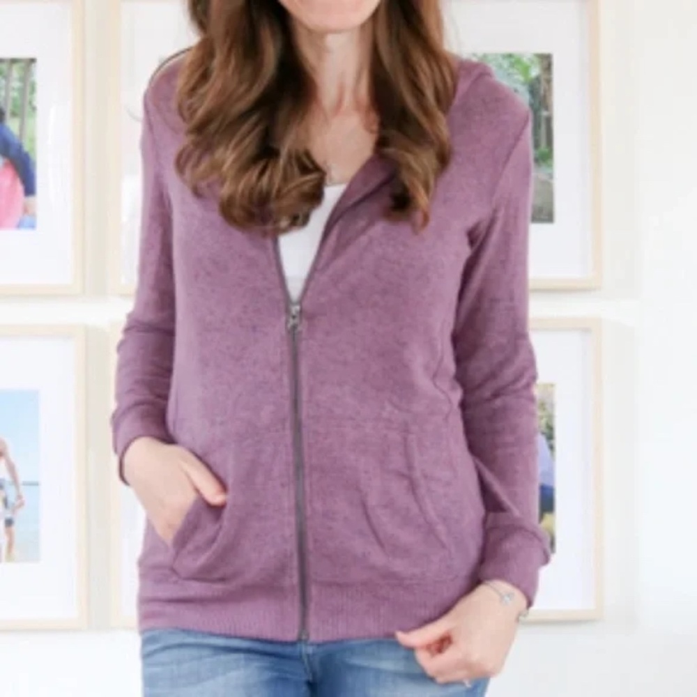 Market & Spruce Purple Zip-Up Hoodie